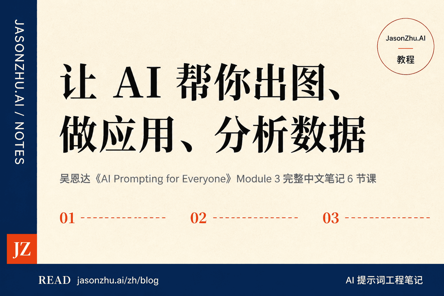 吴恩达 2026《AI 提示词工程》Module 3 全笔记：让 AI 帮你出图、做应用、分析数据